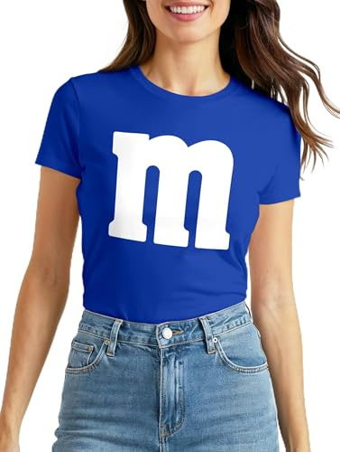 MoonWorks Slim Fit Damen T-Shirt Gruppen-Kostüm M Aufdruck Kostüm Idee Fasching Karneval Verkleidung