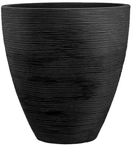 Dehner Vase à Plantes Vino, diamètre : 40 cm, Hauteur : 42 cm, en Plastique, Anthracite