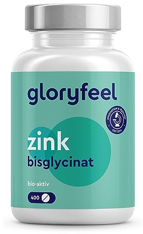 Zink 25mg - 400 Tabletten (1+ Jahr) - Hochdosiertes Zink Bisglycinat (Zink-Chelat) - Höchste Bioverfügbarkeit - Laborgeprüft, ohne Zusätze in Deutschland hergestellt