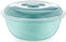 Round Plastic Mixing Bowl with Lid Bread Dough Proofing Salad Fruit Food Storage (Clear Lid, Basin Colour Will Vary Dependent on Stock) (1, 6 Litre)