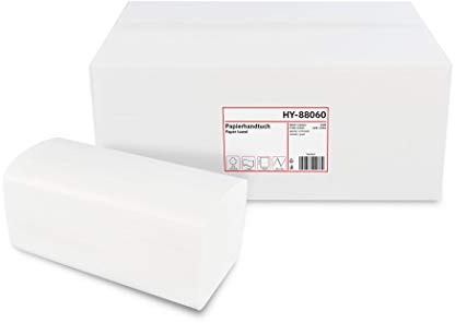 Hypafol Papierhandtücher 4000 Blatt | weiß | 2-lagig, 24x21 cm | praktischer V-Falz für Handtuchspender in Toiletten, Büros, Praxen & Studios