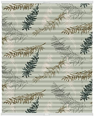 Lichtblick Plissee Klemmfix mit Motiv, ohne Bohren, Verspannt, Blickdicht, Lichtdruchlässig, Made in Germany, Julia Schumacher, Fir Branches - Grün 45 x 130 cm (B x L)