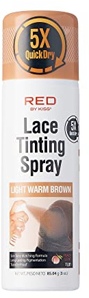 Red by Kiss Lace Tinting Spray, Quick Dry & Skin Tone Matching for Lace Wig, Transfer-Proof, No Smudging, Long Lasting, Precision Control with Pointed Nozzle, Peach Scent