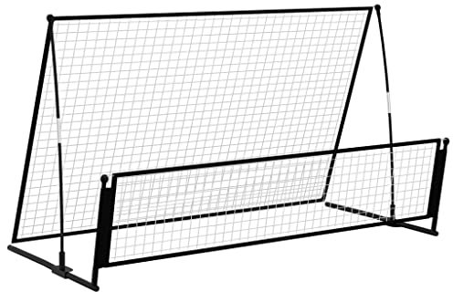 2-i-1 rebounder och fotbollsmål 202 x 104 x 120 cm stål
