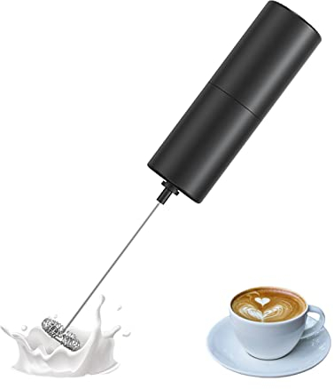 IraXpro Milchaufschäumer Elektrisch,Milchaufschäumer Stab,Batteriebetrieben,Kaffeemixstab,Handheld Milk Frother,14000 U/min,Schwarz