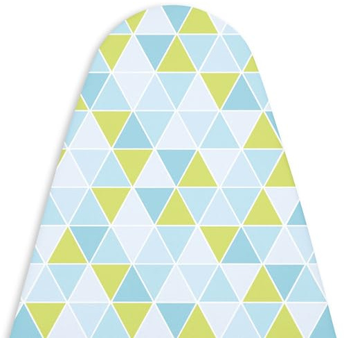 Encasa XO Bügelbrettbezug 'Luxury Line' mit extra Dicker Polsterung (passend für Standardbretter der Größe Large von 125x39 cm) Dreiecke Aqua - Ersatz für Haus & Hotel
