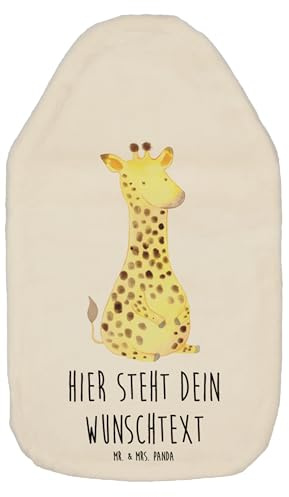 Mr. & Mrs. Panda Wärmflasche personalisiert Giraffe Zufrieden - Weiß
