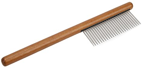 Haarentfernungskamm für Hunde, Hundepflegekamm mit Holzgriff, Einreihiges Design, Sicher zu Verwenden für Kleine Haustiere für Welpen (Typ C, einreihiger Kamm mit langen, spärlichen)