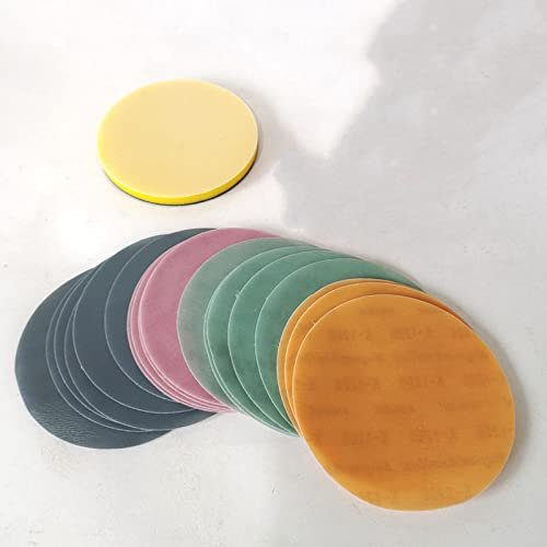 Weiches, mattes Papier, 12,7 cm, 125 mm, Körnung 2000/3000, rund, Beflockung, Autolack, Schönheitspolierschleifer, Schleifpapier, Körnung 3000, 25 Stück