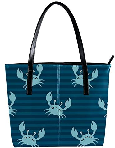 Lustige Schultertasche mit Carb-Muster, blaue Streifen, leicht, lässig, Schultasche, Lehrertasche, Handtasche, Geldbörse, Mehrfarbig