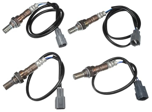 A ABSOPRO Sensor De Oxígeno O2 Para Toyota Rav4 2001-2003 4 Piezas | Oe 8946742010/8946742020/8946542090/8946542100, Posiciones Delantero Trasero Arriba Izquierda Derecha, M18X1.5, 4 Pines