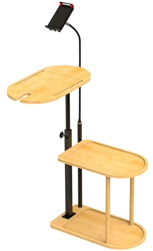 Linkidea Plateau de baignoire en bois avec support de tablette, plateau multifonction à 3 couches pour baignoire, accessoires de salle de bain adapté pour téléphone, articles de toilette, rangement de