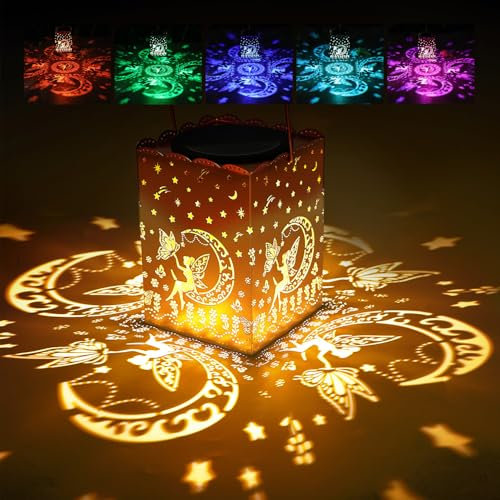 AGPTEK Lanterne Solaire Fée Papillon, Extérieur Rechargeable Lampe Solaire de Jardin LED RVB de Suspendue, Décoration Magique Elfe Étanche IP65 pour Balcon Cour Maison Cadeau Noël Anniversaire