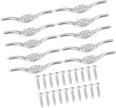 A ABSOPRO 10 Set Marine 316 Stainless Steel Rope Boat Deck Flagpole Cleat Hook Item Replacement