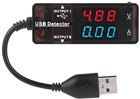 YB26VA Dual Display USB Meter Tester, Digital Voltmeter Ammeter with LED Display for Voltage, Current, Battery Capacity, Power Tools, and Mobile Devices (Bicolor)
