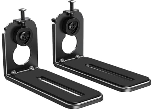Part King Black Universal Soundbar Wall Mount Brackets Screw or Sticky Pad Arm Shelf for Sound Bar