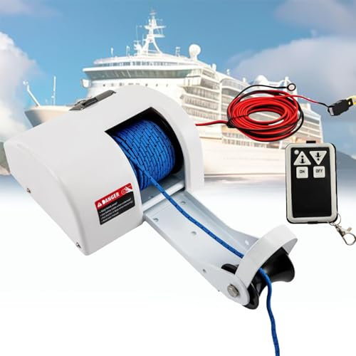 DPLWJPP Electric Anchor Winch,Marine Anchor Winch 12v,With Remote Control,Saltwater Boat Windlass Kit,For Boat Trailer Caravan Marine