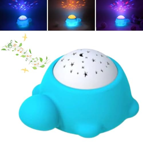OL-SAFE Veilleuse Bébé Musicale et Lumineuse, Projecteur Ciel Étoilé avec Bruit Blanc - Tortue Rechargeable pour des Nuits Tranquilles et Parents Sereins