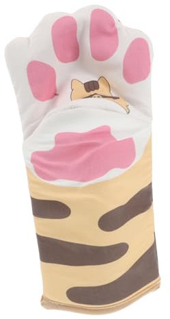 Artibetter Cat Oven Mitts Funny Oven Gloves Cat Pattern Heat Resistant Kitchen Mitts for Baking Cooking Microwave Safety Grey Kitchen Gloves