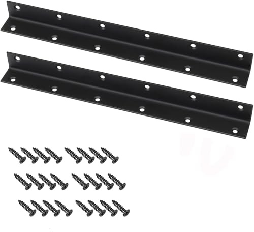 2Pcs Angle Brackets for Wood , 275x25X25mm Corner Brackets Stainless Steel L-Shaped Brackets 90 Degree Corner Brace Sleeper Bracket for Indoor and Outdoor Wooden Furniture, Fences Fixing with Screws