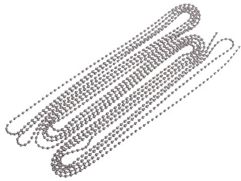 Veemoon Stainless Steel Ball Chain 3.5mm Diameter 10 Connectors Silver, Sturdy Bead Chain for Lamp Pulls and Ceiling Fans, 3 Meter Length for Home and Industrial Use
