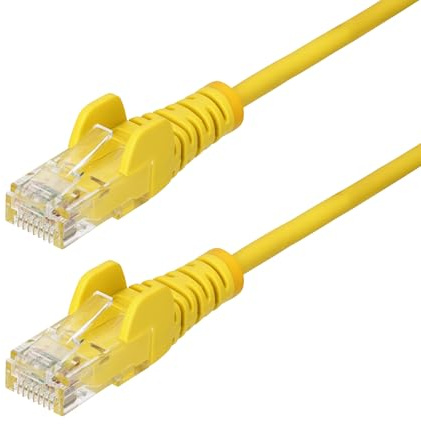 StarTech Câble Ethernet Cat6 Fin 1,5m, LSZH, Jaune (N6PAT150CMYLS) | Cordon de brassage RJ45, Sans accroc, Gaine LSZH, Cuivre pur 28AWG, 10Gbps, Contacts plaqués or