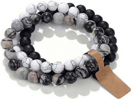 WEIZAIJY Perlenarmband für Damen, Naturstein Heilsteine Armband mit Edelsteinen, Elegantes Chakra Armband zur Energiebalance, Handgefertigter Schmuck Geschenk für Frauen Männer