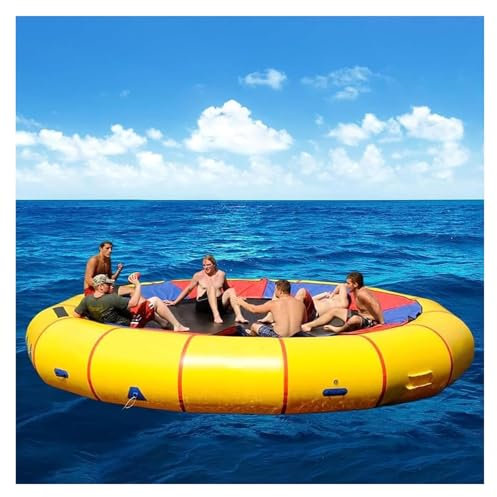 HEIDOUOZ Inflatable Water Trampoline, Water Bouncer, Leisure Lake Trampoline, Inflatable Bouncing Swimming Platform, Inflatable Water Trampoline with Slide(10ft)