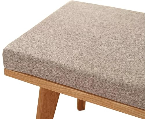 uyeoco Outdoor Bankauflage Stuhlkissen Bankkissen 120/200/150/100/160/180X40/50CM mit Reißverschluss Gartenbankauflage Waschbar rutschfeste Bank Sitzauflage(Beige,100x50x3cm)