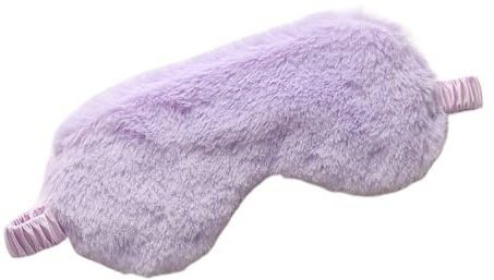 Leichte, bequeme Schlafmaske, superweich, verstellbar, Kaninchen-Plüsch-Augenmasken zum Schlafen, Schichten, Arbeit, Nickerchen, für Männer und Frauen (lila)