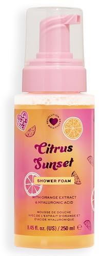 I Heart Revolution Citrus Sunset Shower Foam, Body Wash Infused with Hyaluronic Acid, Orange & Lemon Extract, Vegan & Cruelty-Free, 250ml