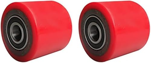 Lot De 2 - Rouleaux De Transpalette 6204 Intégré Roulement 20mm Alésage, Diamètre 80mm, Largeur 50mm Roues en Polyuréthane PU Robustes Accessoires De Chariot élévateur Hydraulique Manuel
