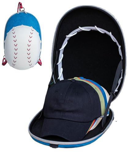 Hutkoffer – Aufbewahrung für Baseballkappe | Hut-Organizer für Baseballmützen | Reiseetui mit Tragegriff und Schultergurt | Organizer D