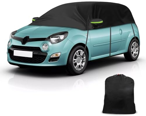 Opaltool Copertura per Tetto Auto Compatibile con Renault Twingo 1993-2024, Mezza Copertura Morbida su Misura per Tetto Superiore con Ganci Regolabili e Tappi per Orecchie con Striscia Riflettente