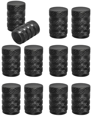 12 PCS Dust Caps for Car Tyres, Tyre Valve Caps Black for Cars & Bikes
