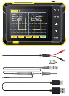 YVAAASIYC Portable Transistor Tester 2.5MSa/s Sampling Rate Digital Oscilloscope 200KH/z Bandwidth Mini Tablet Oscilloscope Type C Charging(High)