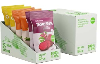 BUAH® Gemüsechips Mix - Karotten, Gelbe & Rote Beete Chips, 100% Natürlich, Ohne Fett, 6x Snack Beutel