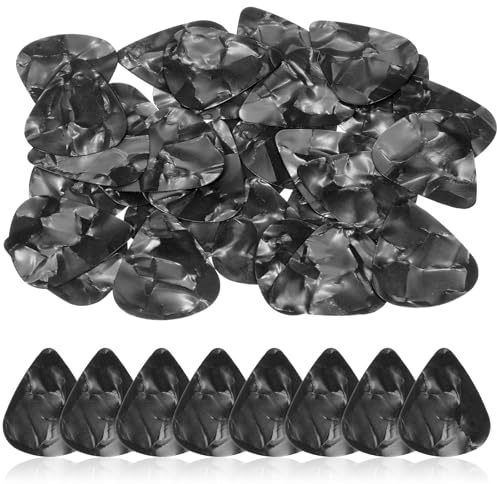 30pcs Black Guitar Picks, Celluloid Guitar Plectrums Bulk Guitars Picks Thin Pick And Bass Pick For Electric, Acoustic, Bass Guitars (0.5 Mm)