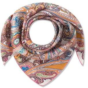 CODELLO PRINTED SQUARE SILK PAISLEY pink-64