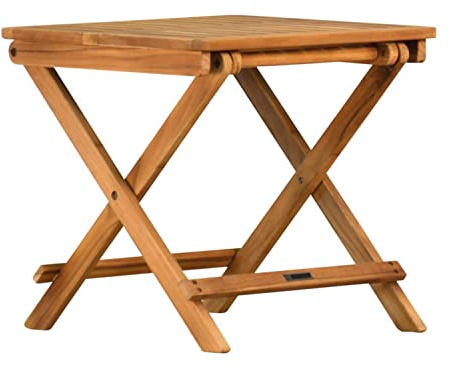 Kai Wiechmann Teak Beistelltisch Balkontisch Gartentisch Beistelltisch Holz Klapptisch Blumenhocker Holz 50 x 50 cm klappbar handlich wetterfest