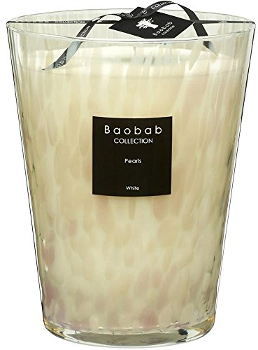 Baobab MAX24PW Kerzen, Glas, Creme, 24 x 10 cm