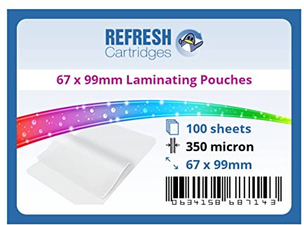 Laminierfolien Ausweis (67x98mm) 350 Mikron Pack 100 Blatt
