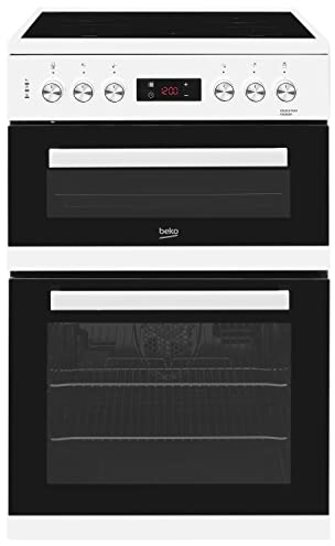Beko KDC653W 60cm Double Oven 4 Burners Ceramic Cooker in White with Fully Programmable Timer