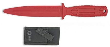 Outletdelocio. Cuchillo de Goma para Entrenamiento K25. Largo 28,50 cm. Funda Nylon incluida.