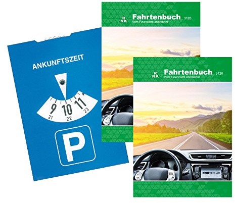 2x Fahrtenbuch / A5 / 40 Blatt + Parkscheibe