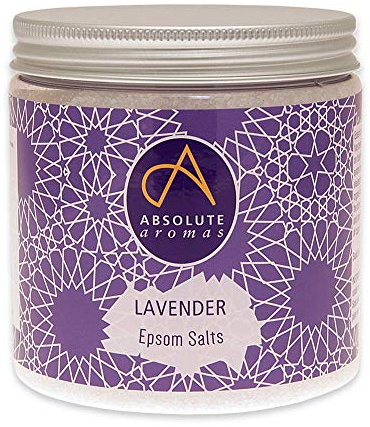 Absolute Aromas Lavender Infused Epsom Bath Salts 575g - Magnesium Sulphate - Relaxing Salts for The Bath - Soak and Relax Muscles and Feet