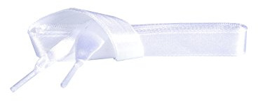 Kaps Satin Schnürsenkel – 1 Paar breite & flache Schuhbänder für z.B. Sneaker & Sportschuhe in Premiumqualität – hochwertige Flachsenkel & Schuhsenkel (90 cm – 5 bis 6 Ösenpaare in Weiß)