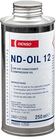 Huile pour climatisation automobile ND-12, 0,25 l, type de liquide de refroidissement : R1234yf/R134a