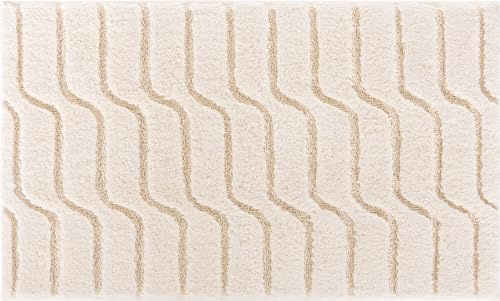 Grund Badteppich, Ultra Soft und Saugfähig, Baumwolle, rutschfest, 5 Jahre Garantie, Vogue, Badteppich 60x100 cm, Natur