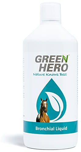 Green Hero Bronchial Liquid für Pferde 1000 ml - Bronchialkräuter Saft mit Kräuterextrakten aus Thymian, Fenchel & mehr - Bronchialsaft mit Atemwegskräutern zur Stärkung der Atemwege